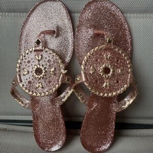 Jack Rogers Rose Gold Glitter Sandals